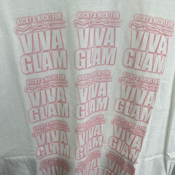Viva Glam White and Pink Graphic T-Shirt - Picture 4 of 4
